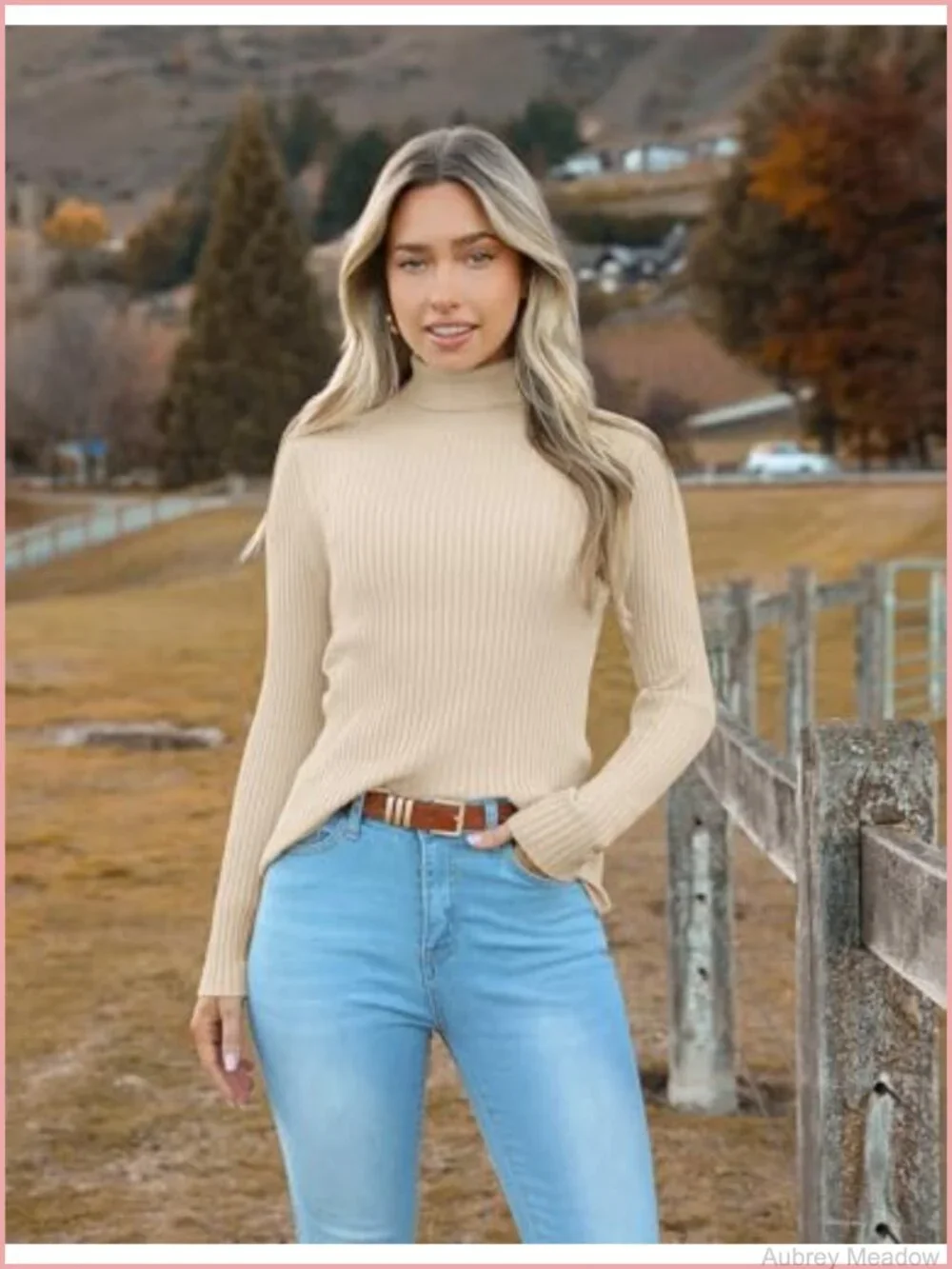 Zeagoo Women's Turtleneck Sweater Ribbed Slim Fit Long Sleeve Pullover